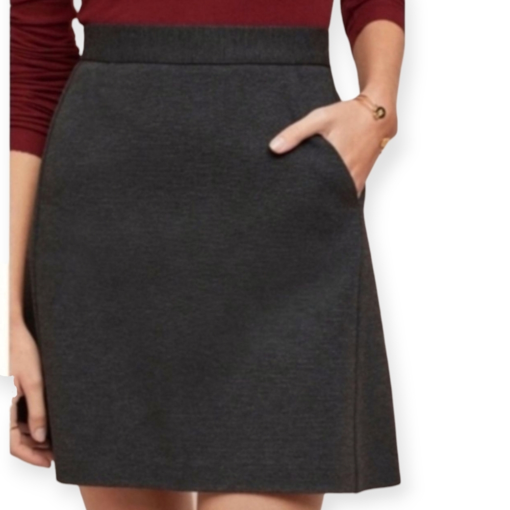 Hutch For Anthropologie Classic Charcoal Gray A Line Skirt